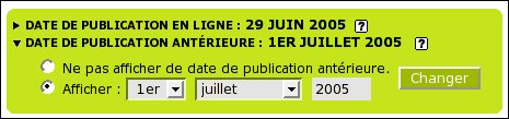 date de publication antrieure